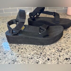 Teva Womens Black Platform Sandals